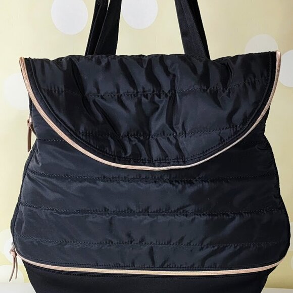 Stella & Dot Crush It Backpack |  Black with Rose Gold Hardware - Picture 1 of 9